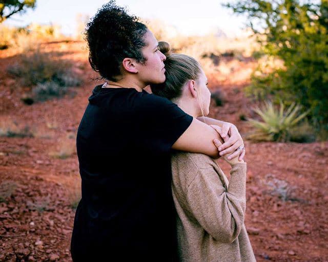 two girls on nature