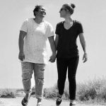 two girls walking