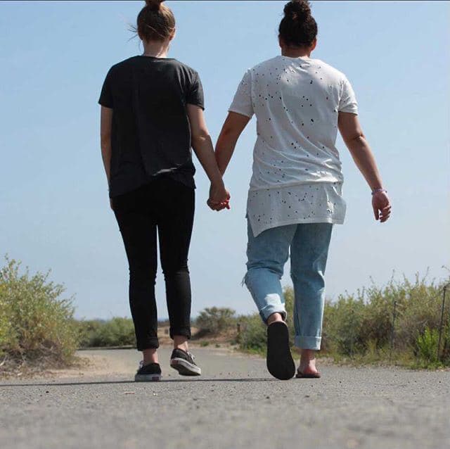 two girls - view from the back